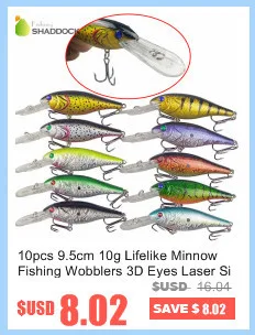 10pcs 11cm 12.8g Lifelike Minnow Fishing Wobblers 3D Eyes Laser Sinking Hard Plastic Artificial Swimbait Lure Set