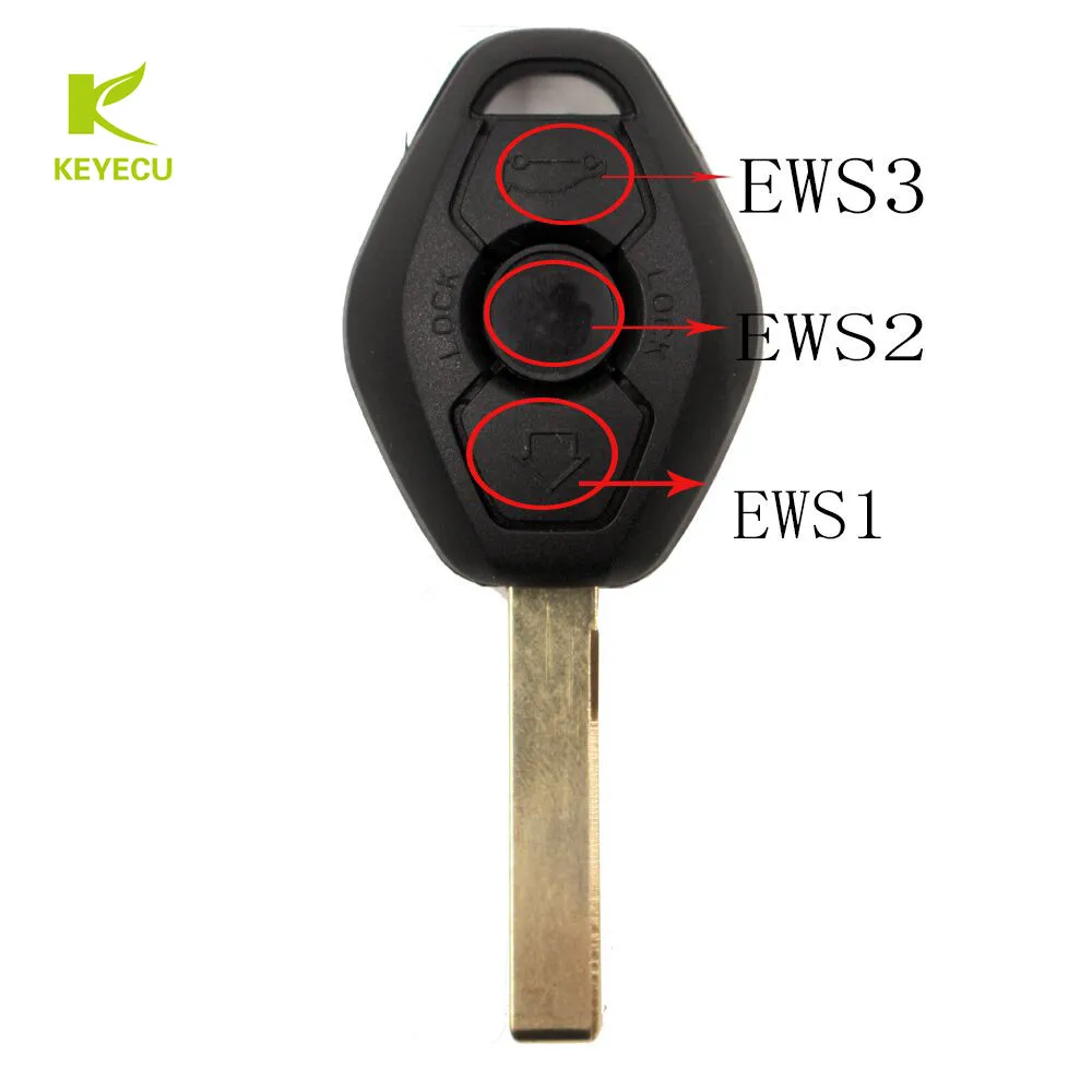 KEYECU 10 шт. EWS 3 кнопки дистанционного ключа Fob 315/433 МГц ID44 ДЛЯ BMW 5 7 серия 325 330 318 525 530 540