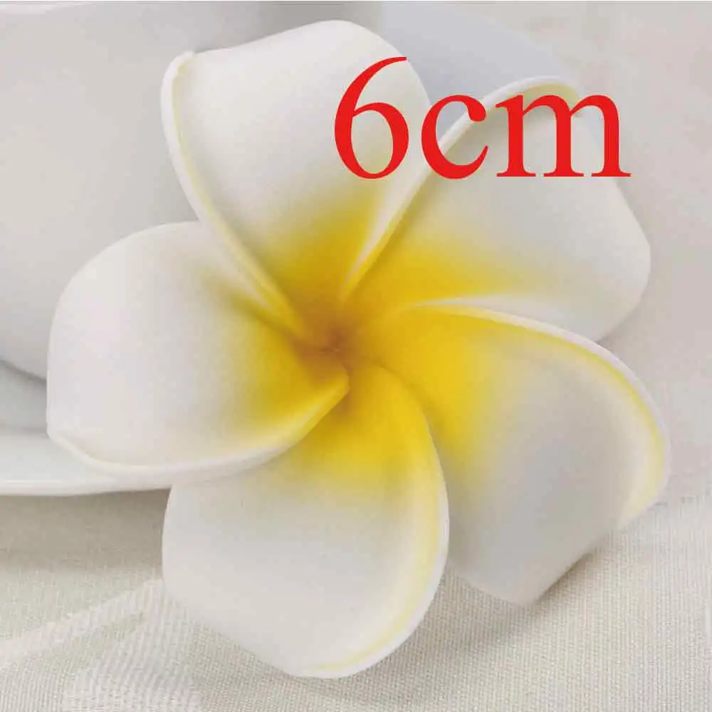 6cm 50 шт. большой 6 см Плюмерия Гавайская Пена Frangipani искусственный шелк Поддельные DIY цветок для Свадебная вечеринка украшения orange цвет - Цвет: 6cm
