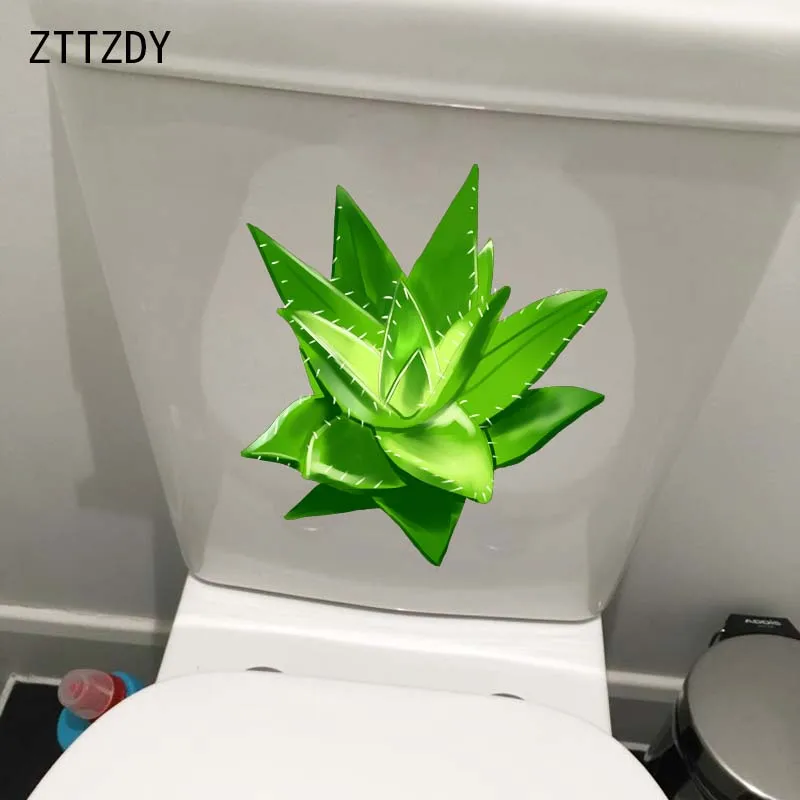 ZTTZDY 19 5*21 1 см зеленый алоэ мультфильм туалет наклейки на сиденья домашний Декор