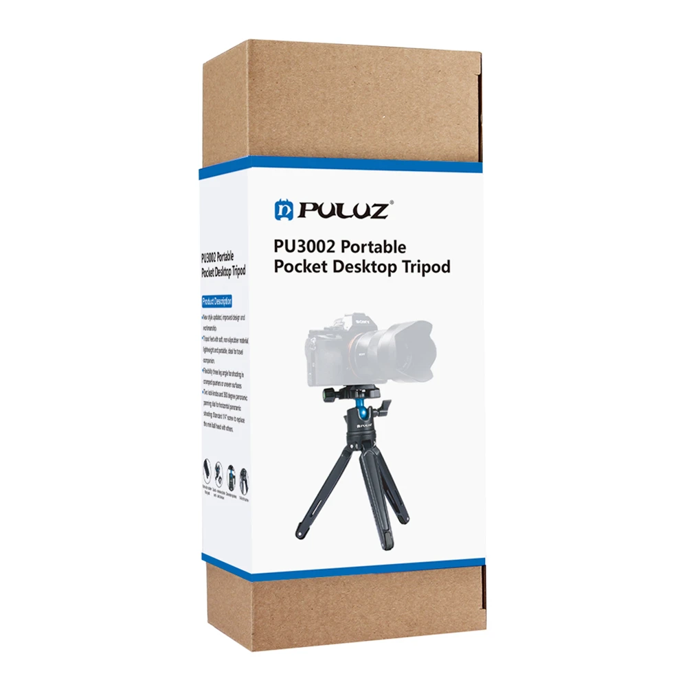 PULUZ карманный мини металлический Настольный Штатив с шаровой головкой 360 градусов для Canon Nikon DSLR цифровой камеры мобильного телефона GoPro