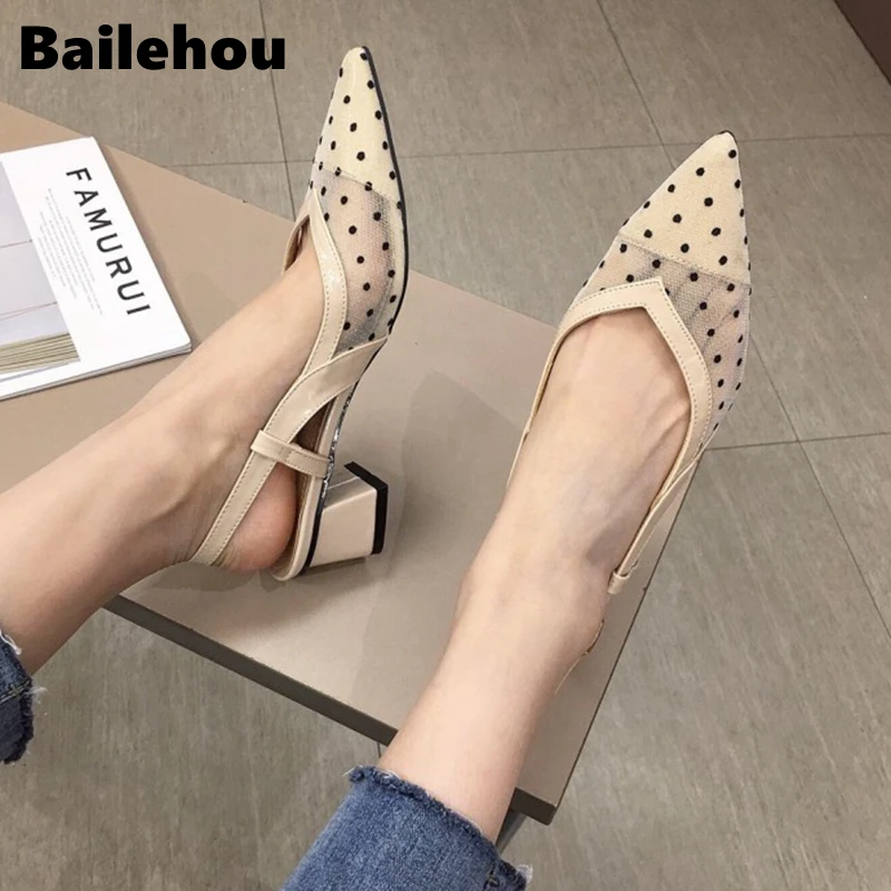 Bailehou/брендовые дизайнерские босоножки на шнуровке женские кожаные в горошек с