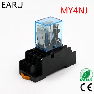1Pc MY4NJ Electronic Micro Mini Electromagnetic Relay 5A 14PIN Coil 4DPDT With PYF14A Socket Base DC in India