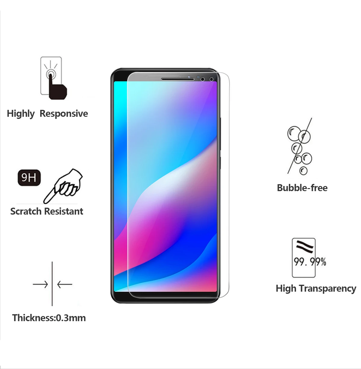 Originale Blackview Temperato Pellicola di Vetro MAX 1 Scratch Prova Facile Da Installare Protezione In Della Copertura | Мобильные
