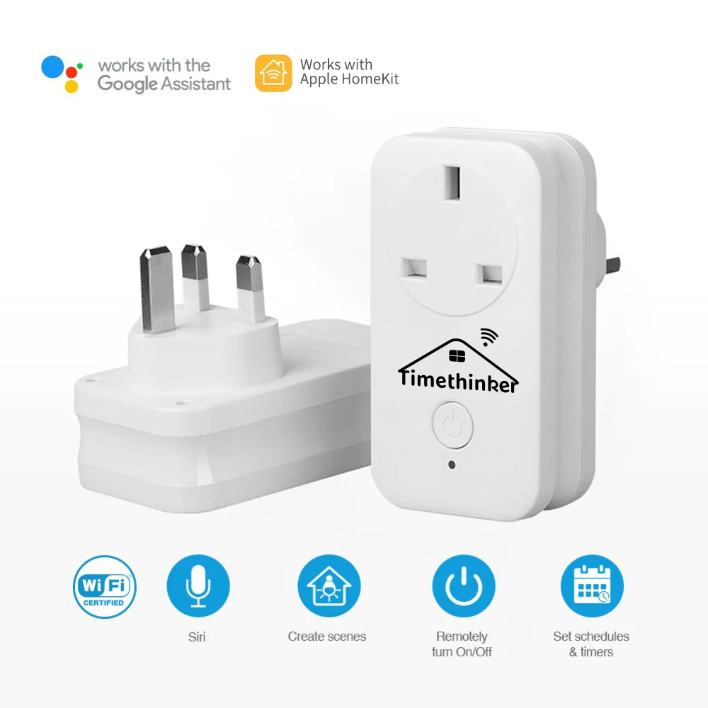 Штепсельная Вилка Timethinker для умного дома штепсельная розетка с таймером 2 шт. Apple