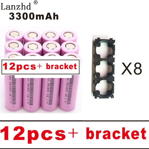 12 PCS and bracket 10-30 шт. 18650 батареи 3,7 в литий-ионный 3300 мАч 30A 18650VTC7 18650 аккумулятор и фиксированный кронштейн 18650 Держатель с соединением кронштейна - Цвет: 12 PCS and bracket