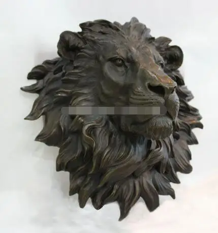 Огромная плоская бронзовая скульптура с головой льва статуя искусство подвесная