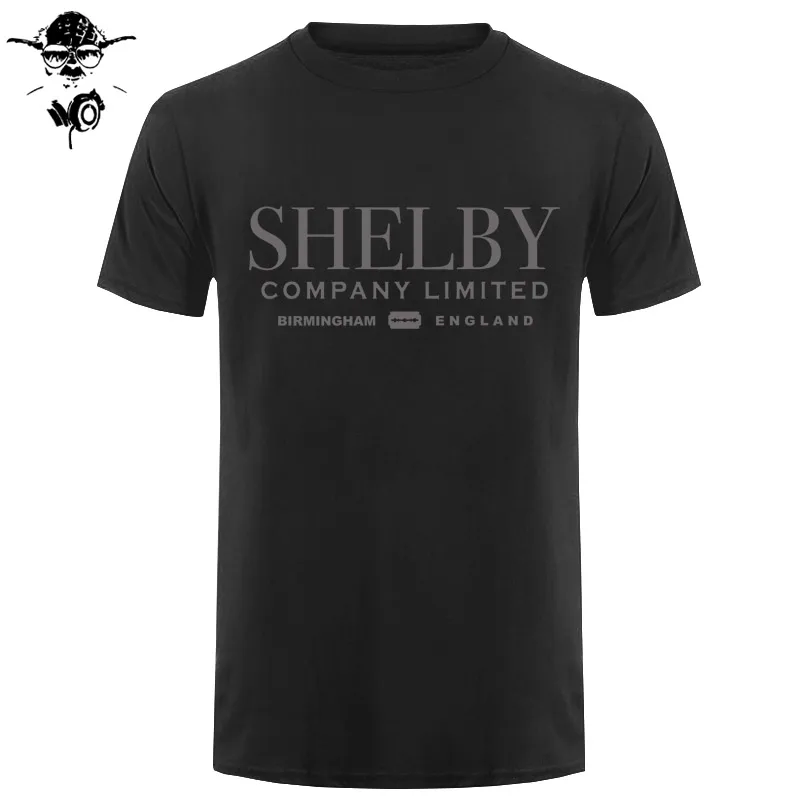 Shelby компания ограниченная вдохновленная Peaky blinds печатные футболки Топ тройник хлопок юморная Мужская футболка с круглым вырезом под горло черный стиль - Цвет: black gray