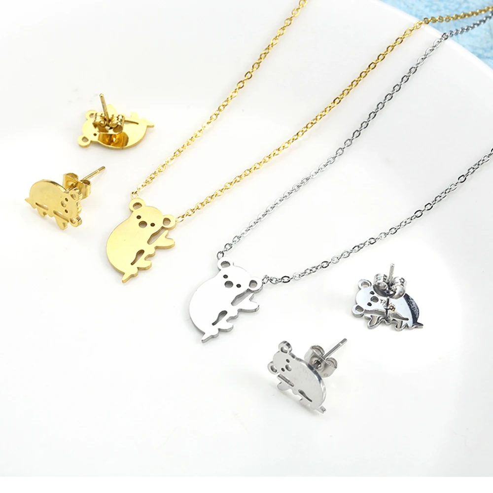 Koala ювелирный набор из нержавеющей стали украшений для женщин корейская мода