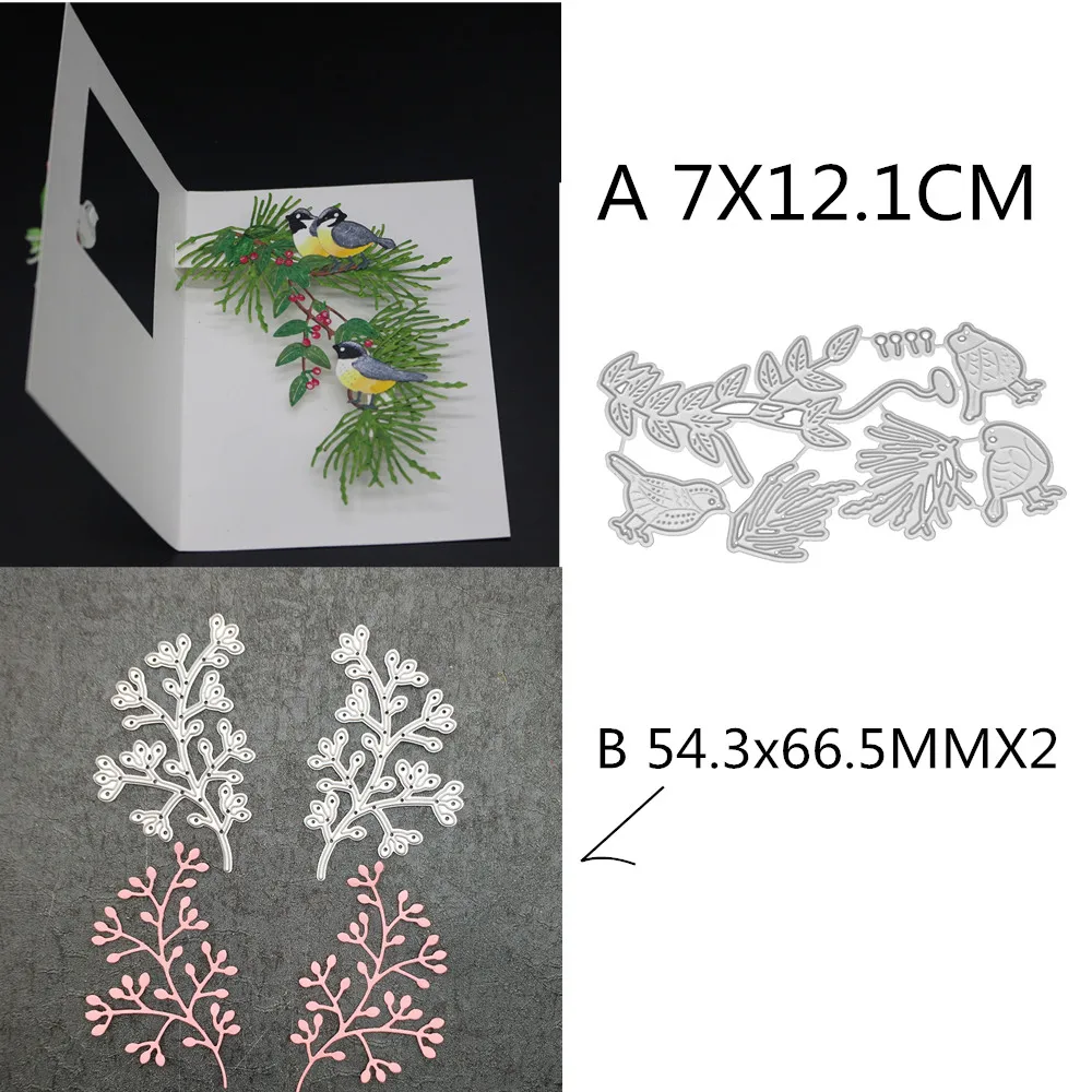 2 стиля филиал металла стали тиснение резки штампы Крафтовая окраска DIY