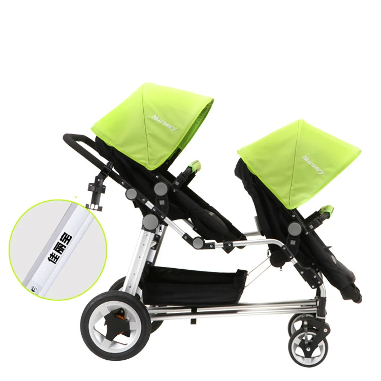 Складная детская коляска 4 места высокая для близнецов с 2 автомобильными