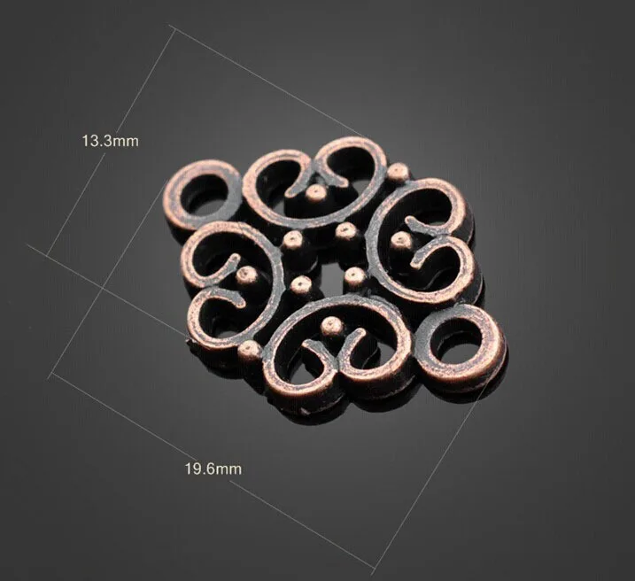 100 шт антикварные медные сплавы 2 отверстия соединитель подвески Шарм-DIY