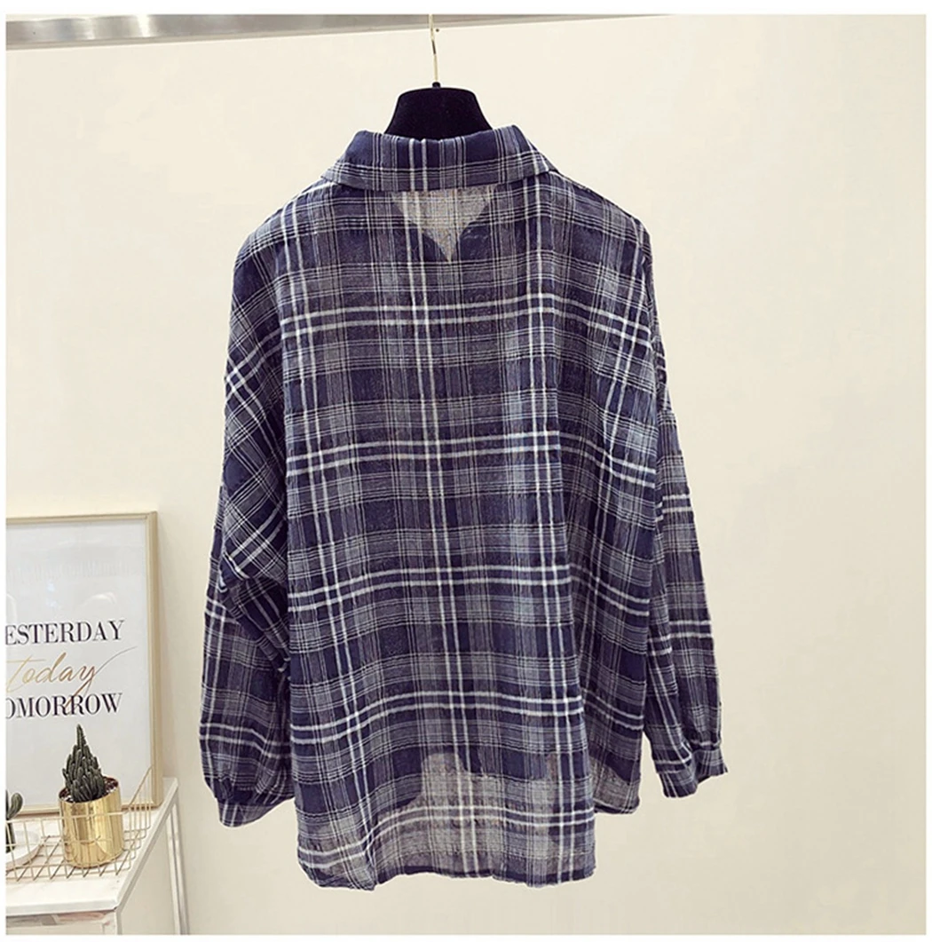 2019 Летние повседневные свободные рубашки женские блузки с длинными рукавами и