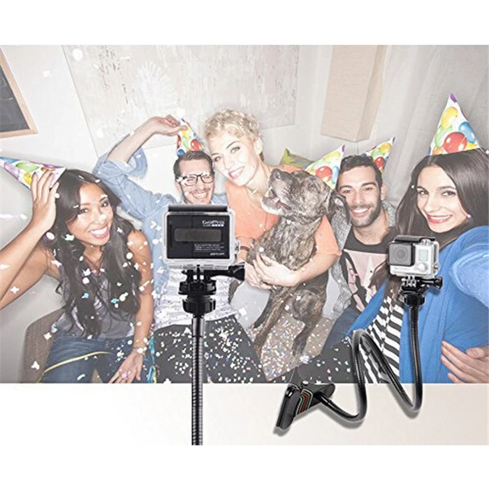 Регулируемое зажимное крепление + удлинитель для штатива 1 шт. черного винта GoPro