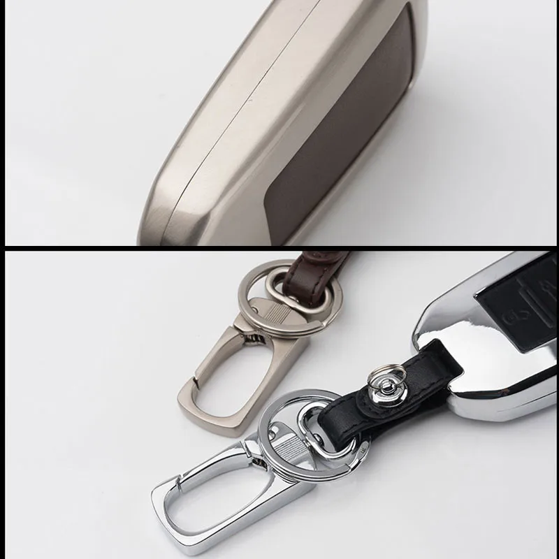 Чехол для автомобильного ключа Peacekey кожаный бумажник с пряжкой из сплава Peugeot 3008