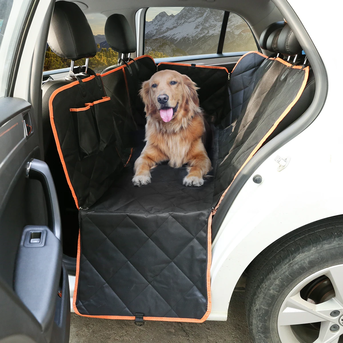 

Waterproof Quilted Non-slip Pet Dog Car Seat Cover Hammock Pet Accessories Mat Blanket Back Seat Protector Mesh Viewing Window