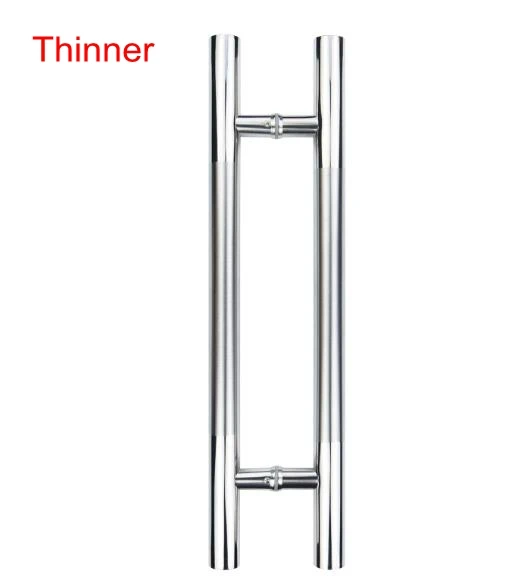 Thinner 304 нержавеющая сталь H-shape лестница стиль Push ручка для дверцы шкафа Push Pull стеклянные дверные ручки отверстие 300 мм 400 мм 500 мм 600 мм 700 мм - Цвет: Thinner