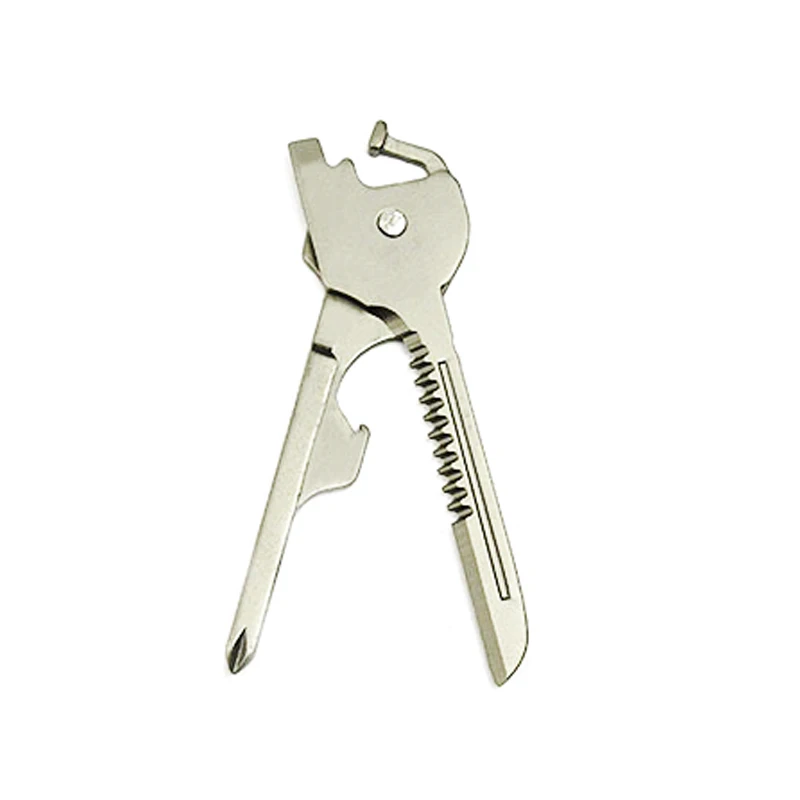 Многоцелевой многофункциональный брелок для ключей Utili, кольцевой нож, карманный нож, набор ключей, инструмент для выживания, edc, мини-инструмент, тактическая отвертка, шестерня - Цвет: Серебристый