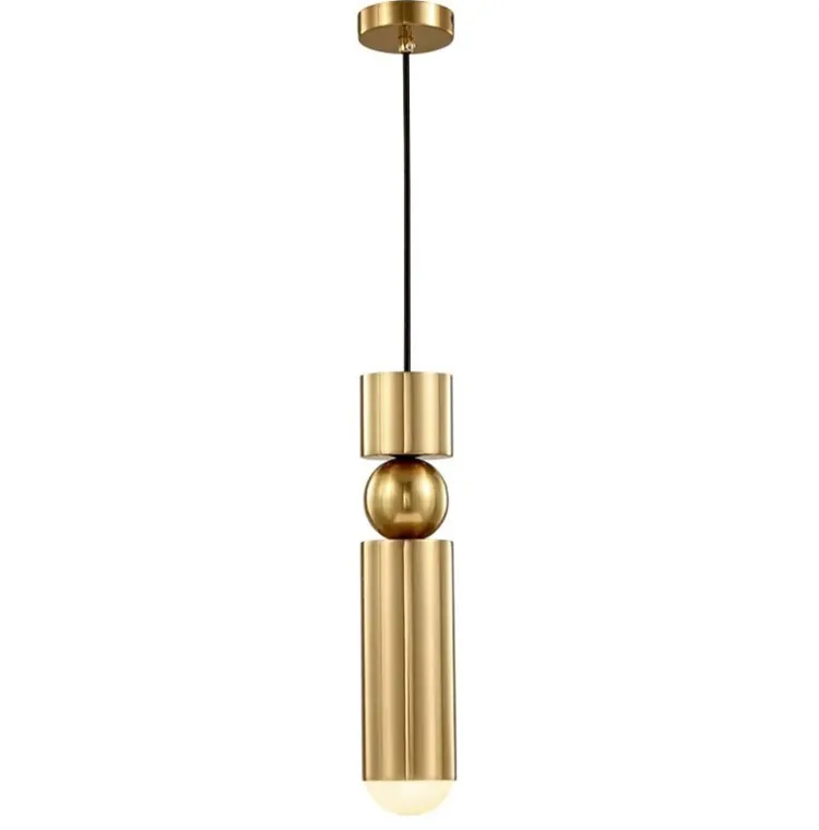 Gold tube Black wire LukLoy Кухня подвесной светильник прикроватный Золотой черный, серебристый цвет трубки Подвесная лампа бар стойка Кухня остров подвесной светильник ing светильники - Цвет корпуса: Gold tube Black wire