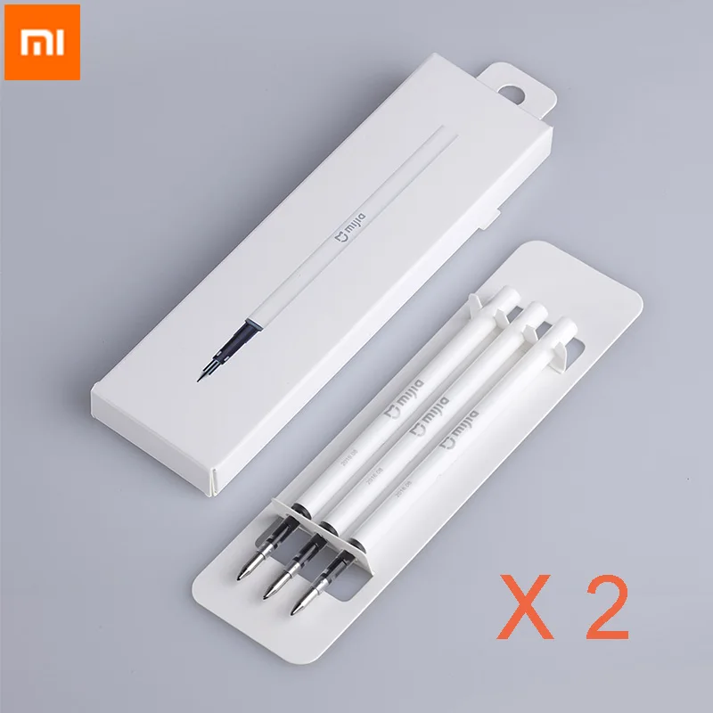 6 refills Оригинальная Xiaomi Mijia черная ручка для подписи чернильная ручка 9,5 мм ручка для подписи Premec гладкая швейцарская заправка MiKuni японские чернила - Цвет: 6 refills