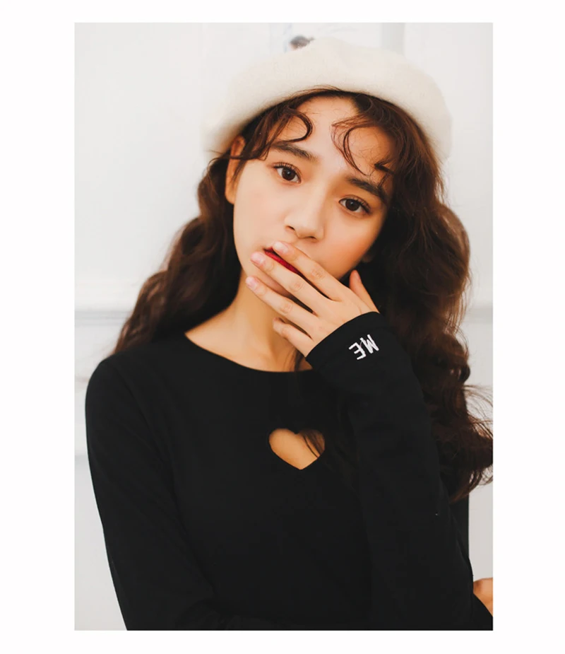 Новинка, летние женские футболки Ulzzang Harajuku с круглым вырезом и надписью, милые, милые, сексуальные, повседневные, тонкие, с длинным рукавом, топы TS031