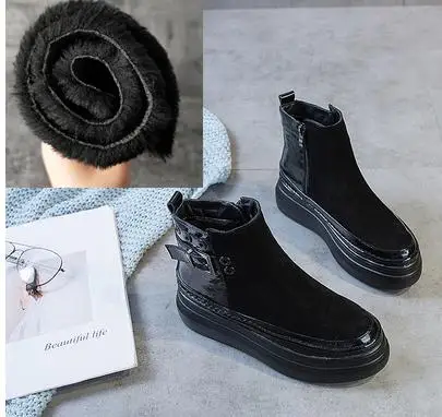 Cashmere Г., новые модные зимние ботинки из натуральной кожи на меху ботинки на толстой подошве женские ботинки на молнии короткие ботильоны - Цвет: Cashmere