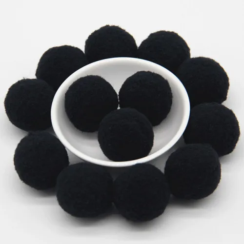 30mm 30pcs 30g Черный верх: помпоны-8/10/15/20/25/30 мм с Плюшевым Мехом шарик ручной работы DIY мягкий помпон Свадебные домашней швейной на ткани аксессуары 20g - Цвет: 30mm 30pcs 30g