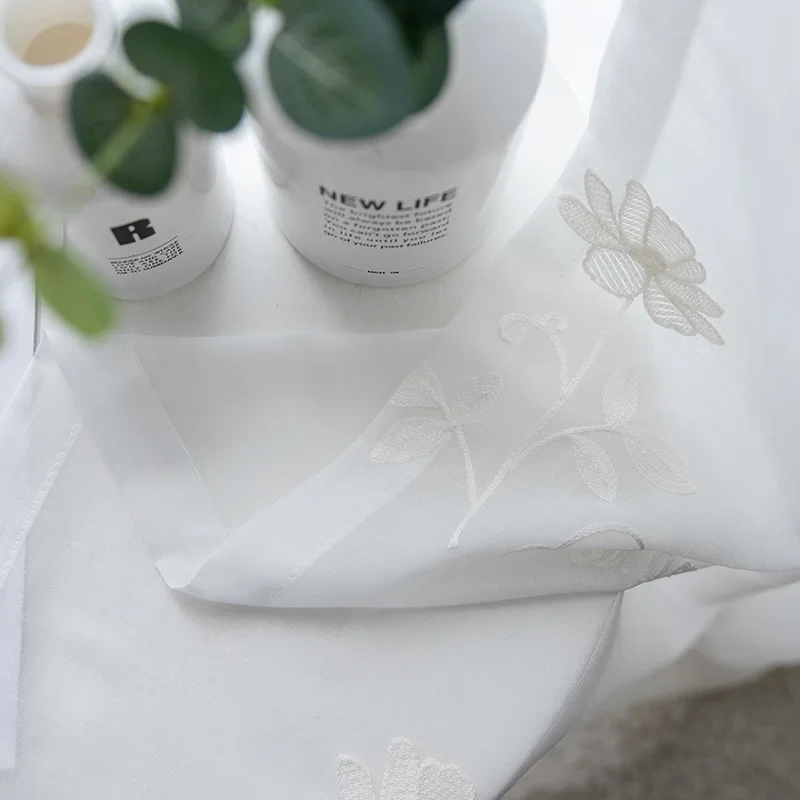 Белые цветочные вышитые шторы для гостиной спальни кухни английские слова