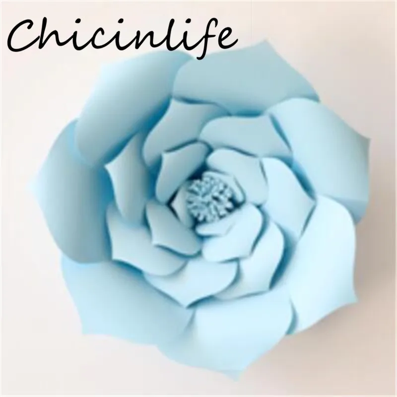 light blue Chicinlife 1 шт. 30 см/40 см DIY Искусственные бумажные цветы фон свадебный душ декор для вечеринки в честь Дня Рождения украшения на свадьбу - Цвет: light blue