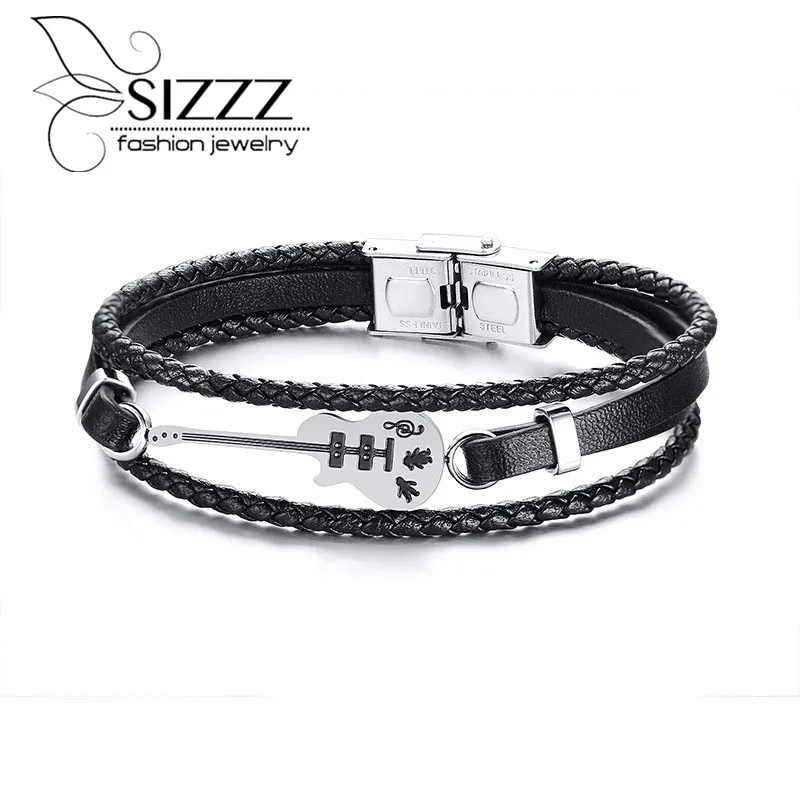 Прямая продажа с фабрики кожаный браслет из нержавеющей стали для любителей