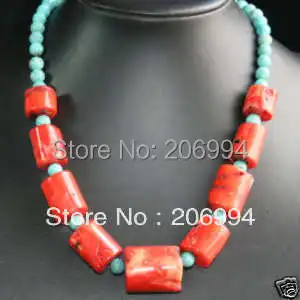 factory price new arrive Green stone Red Coral Beads Necklace 18&quot fashion jewelry free shipping | Украшения и аксессуары