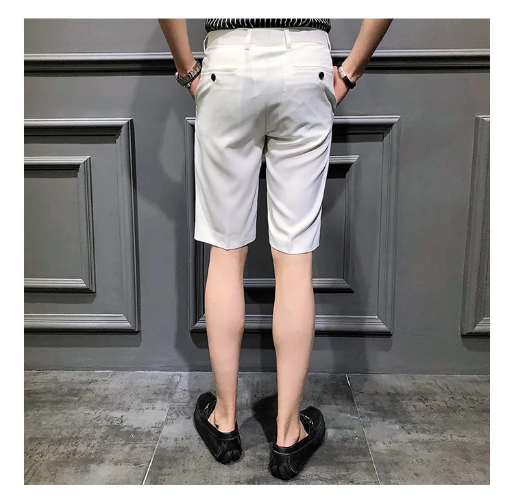 Короткий костюм брюки мужские платья брюки красные пятые Брюки Slim Fit Королевский синий Pantalon Slim Homme летние шорты Calca Social casual