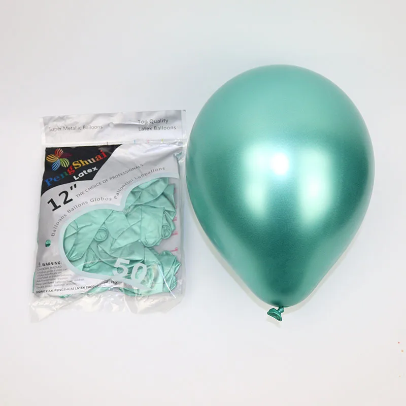 Green 10 шт., 12 дюймов, латексные, хромированные, золотые, серебряные, для свадьбы, для детского душа, для дня рождения, карнавала, вечерние, декоративные металлические шары, поставки, гелиевые сувениры - Цвет: Green