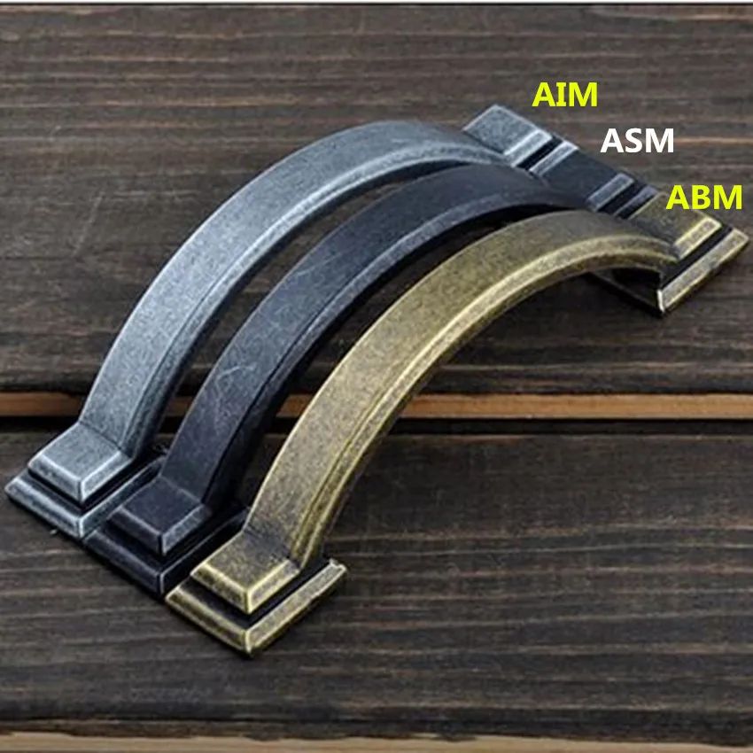 Бронзовые ручки для выдвижных шкафчиков в стиле ретро 76 мм железная дверная
