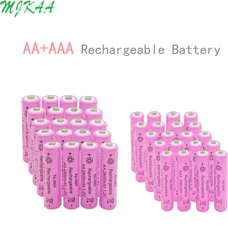 AA 2800mAh ni mh перезаряжаемые батареи + AAA 1600mAh для дистанционного управления радио
