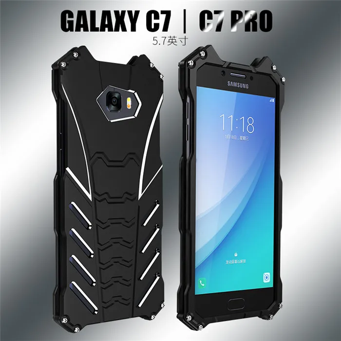 R-JUST Бэтмен чехол для samsung Galaxy C5 C5 Pro металлическая алюминиевая Противоударная крышка чехол для samsung Galaxy C7 C7 Pro C9 Pro черный - Цвет: for c7 c7pro