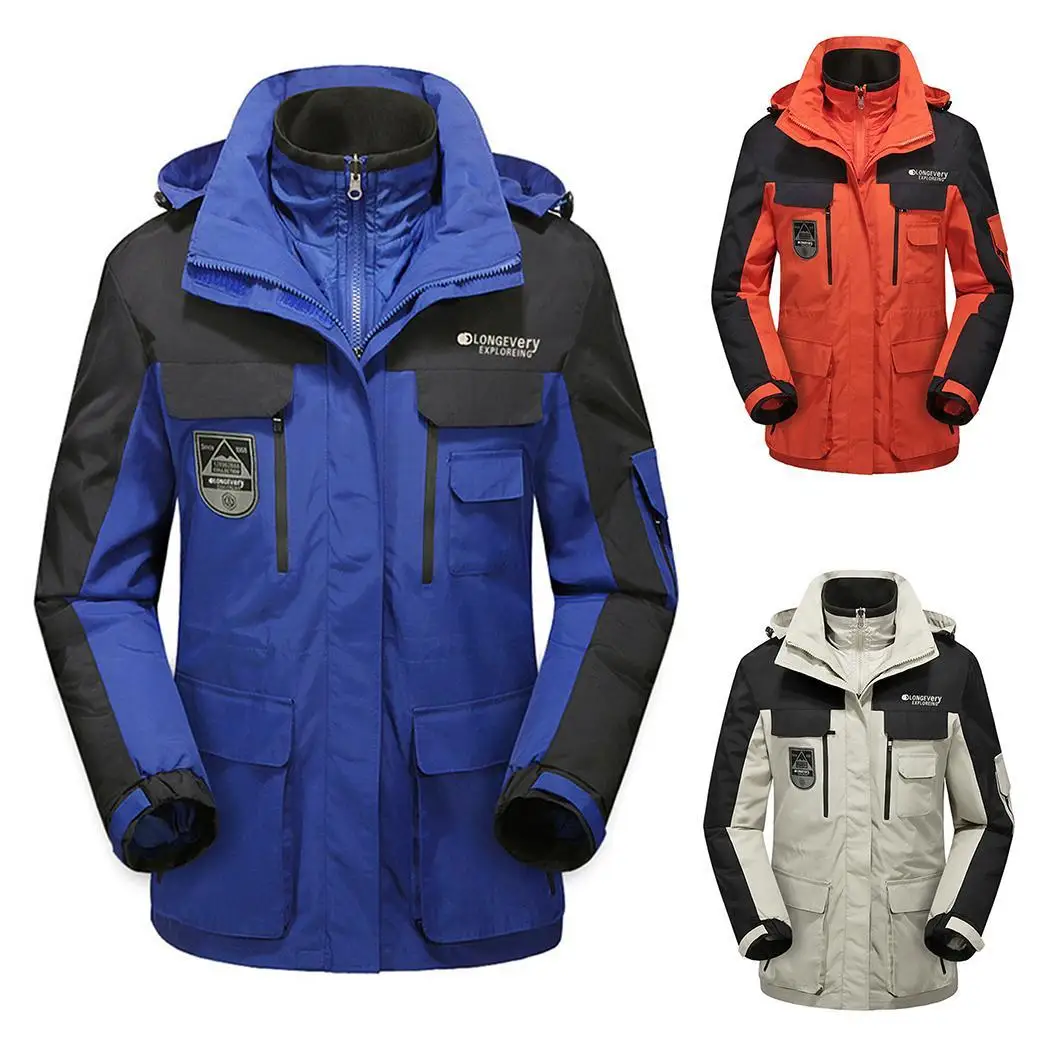 Women Casual Hooded Winter Warm Ski Jacket Outdoor Sport Autumn Zipper Neck With Liner Patchwork | Спорт и развлечения