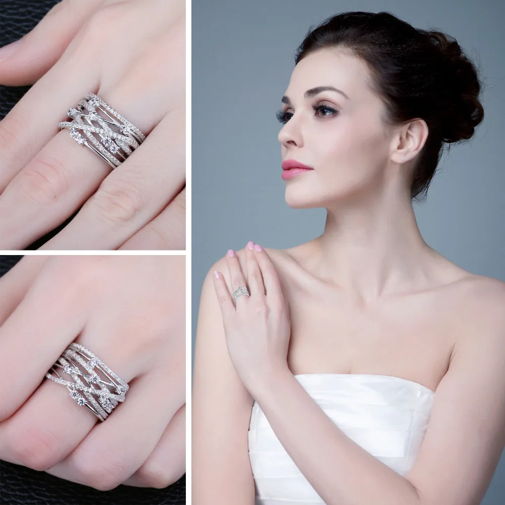 JewelryPalace роскошный круглый широкая полоса коктейльное кольцо для Для женщин