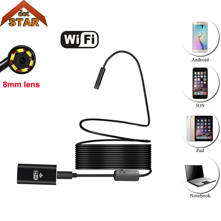 USB эндоскоп камера HD IP67 трубка беспроводной Wifi бороскоп видео осмотр для