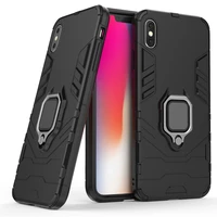 for iphone xr case cover silicone tpu and hard pc ultra luxury armor shockproof metal ring holder case for iphone xs max