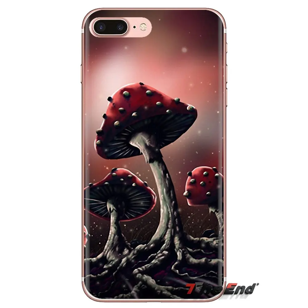 Красные супер красочные грибные прозрачные мягкие чехлы для iPod Touch Apple iPhone 4 4S 5 5S SE