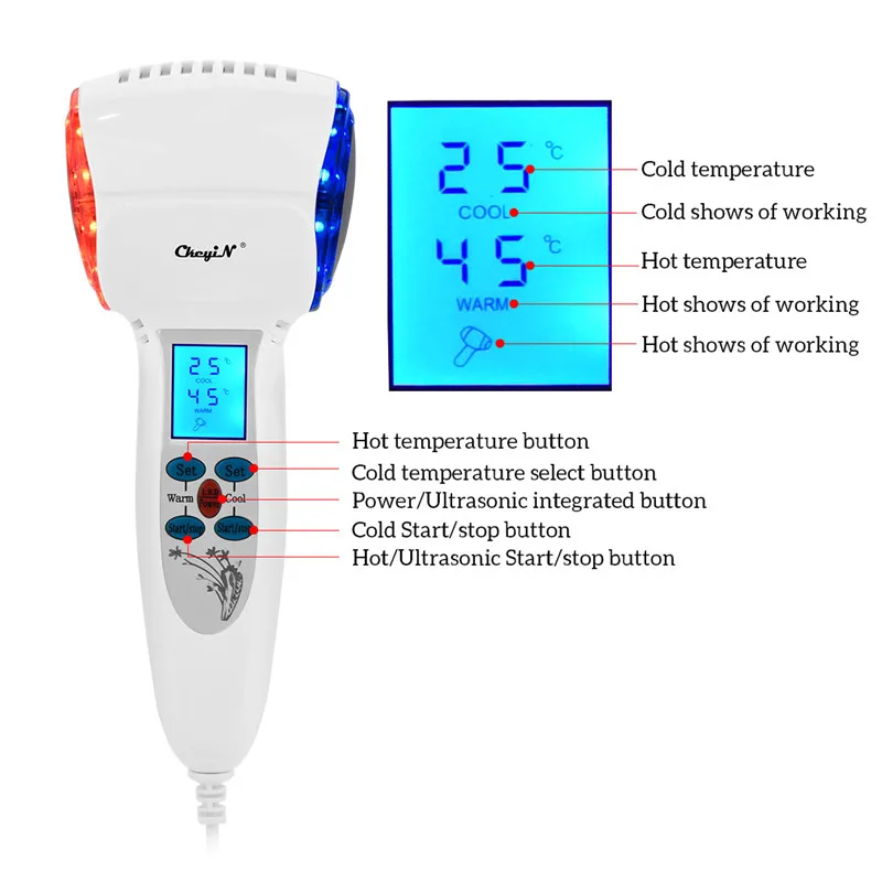Горячий холодный молоток для ухода за лицом косметический массажер красный