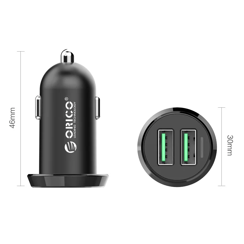 ORICO Dual USB Car Charger 17W Output Intelligent Charging Mobile Phone 2.4A Smart Travel Adapter Cigar Lighter Charger|lighter charger|charge