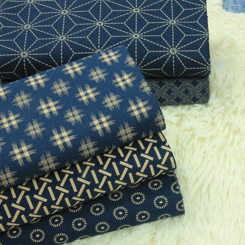 

High quality fashion jaconet fabric Blue printing cotton fabric Handmade DIY patchwork bag, dress ,clothes material