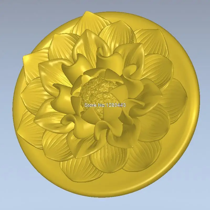 Лотоса резная фигура Цветочная стойка кровати резные рельефы 3d модель рельеф для