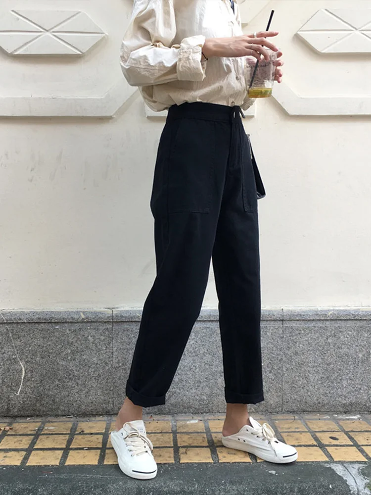 Фото jeans femme 2018 nouveau autumn winter vintage korean fashion black harajuku casual loose pants student denim womens jeans femme 2018 nouveau autumn winter vintage korean fashion black harajuku casual loose pants student denim womens