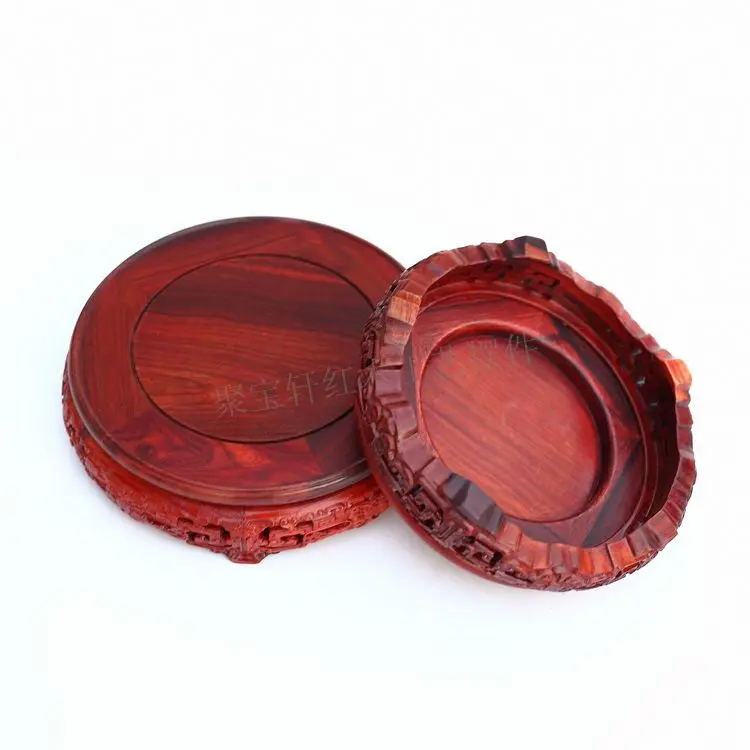 Красное сандаловое дерево резьба по дереву ручная работа круглая основа из