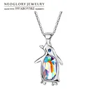 Neoglory, Австрийские кристаллы и ауден, стразы, длинное ожерелье с подвеской, милый пингвин, дизайн, классика, прекрасный для леди, модный подарок