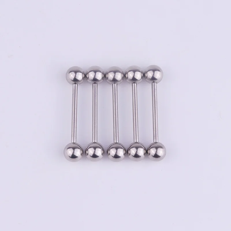 Sellsets 5 шт./партия 14 г пирсинг языка ювелирные изделия для тела 316L штанга нержавеющая сталь заводской пирсинг кольцо для соска язык шпилька