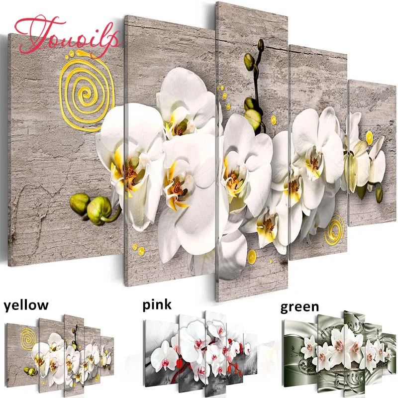 Набор для алмазной вышивки Красивая Орхидея 5 шт. | Дом и сад